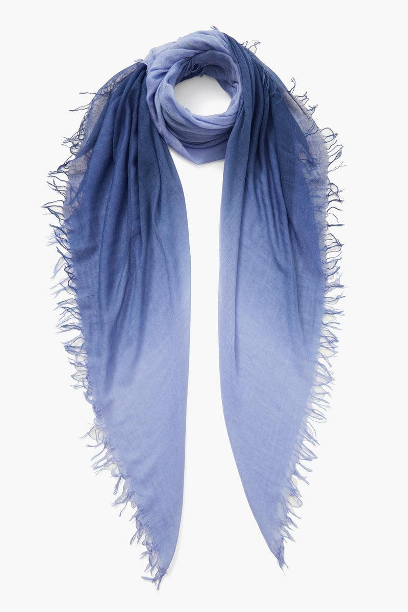 Cashmere And Silk Scarf Estate Blue Dip Dyed Accessory