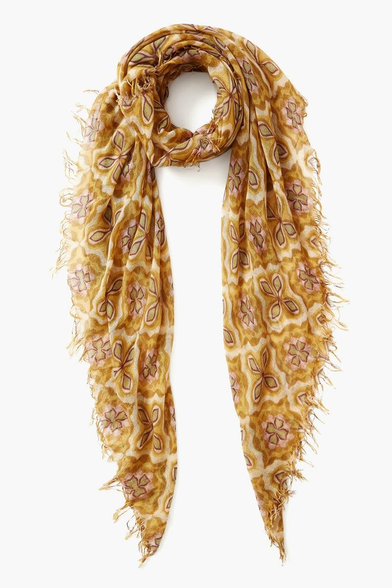 Cashmere And Silk Scarf Mineral Yellow Crux Accessory